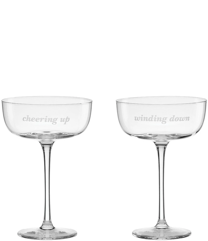 kate spade new york Winding Down & Cheering Up, Coupe Glasses, Set of 2