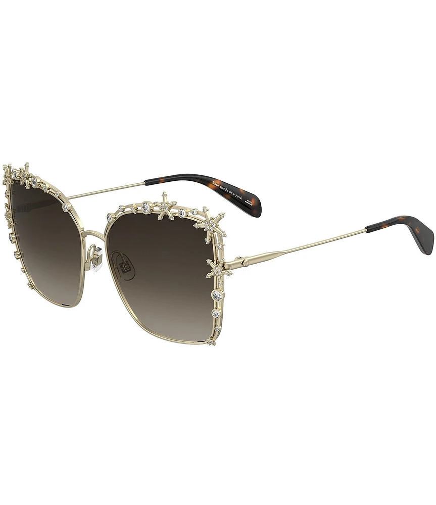 kate spade new york Women's Astrid 60mm Square Statement Sunglasses