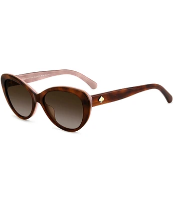 kate spade new york Women's Josi 55mm Havana Cat Eye Sunglasses