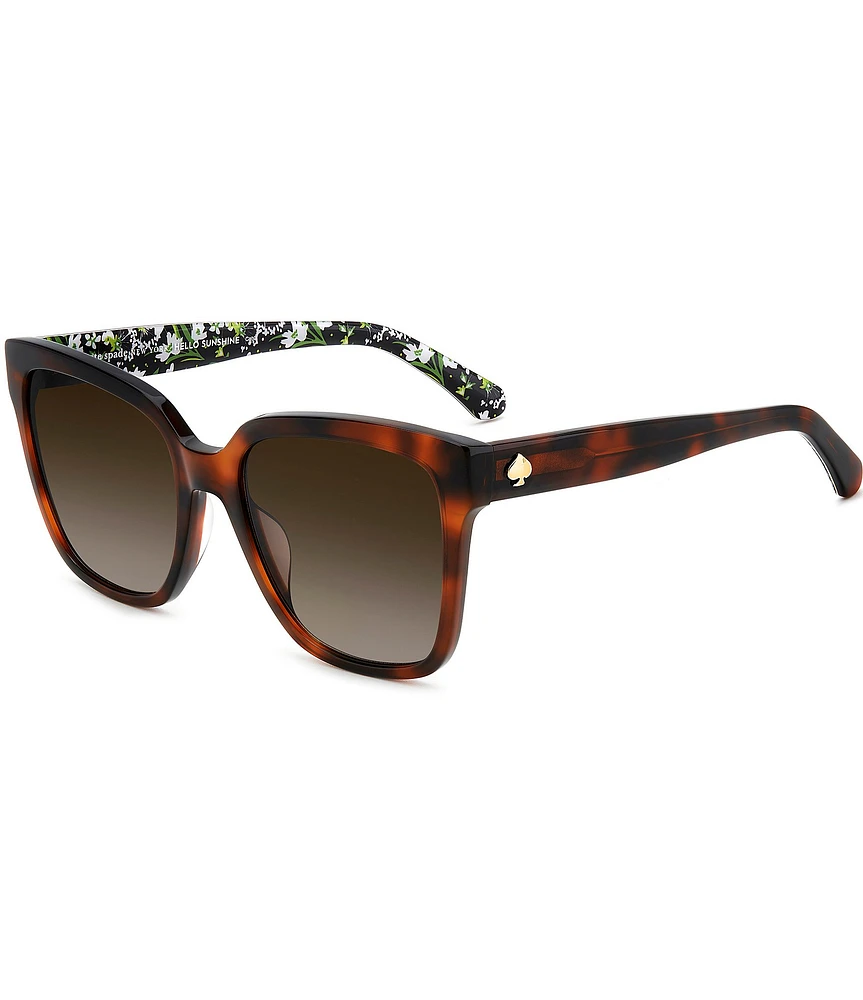 kate spade new york Women's Kiya 56mm Havana Square Sunglasses