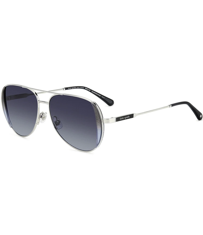 kate spade new york Women's Navy 53mm Aviator Sunglasses