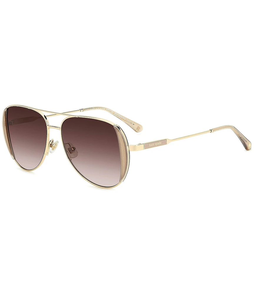 kate spade new york Women's Navy 53mm Polarized Aviator Sunglasses