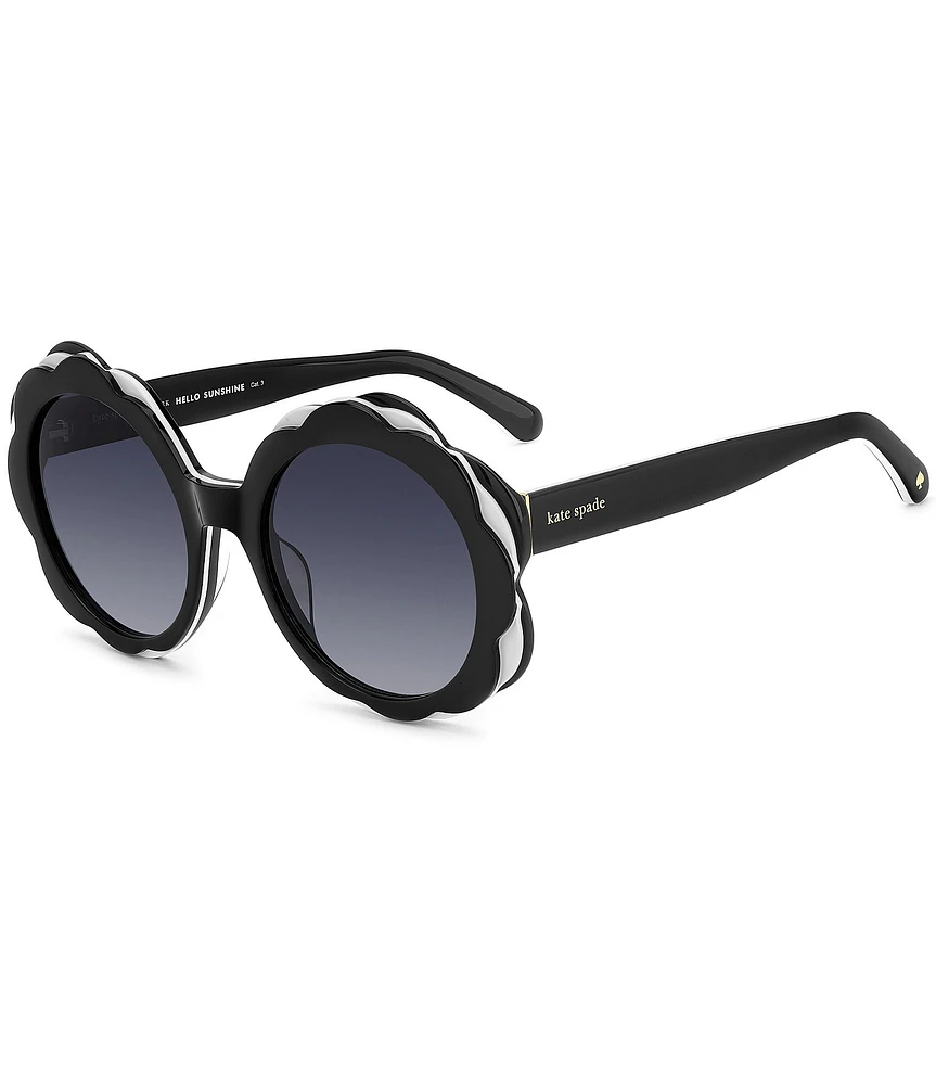 kate spade new york Women's Vivi 54mm Petal Shaped Statement Round Sunglasses