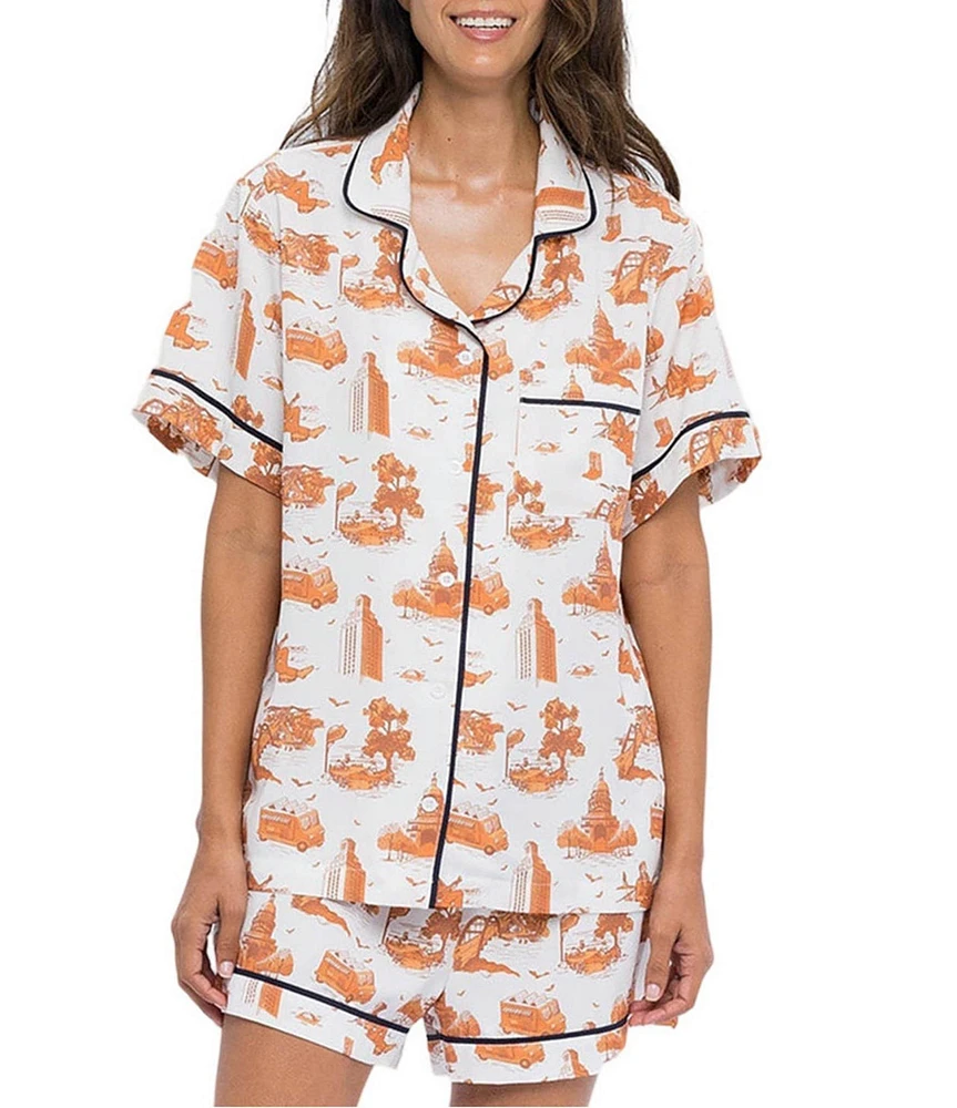 Katie Kime Austin Toile Woven Shorty Pajama Set