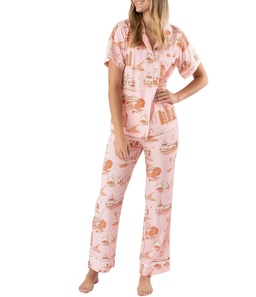 Katie Kime Nashville Toile Woven Pajama Pant Set
