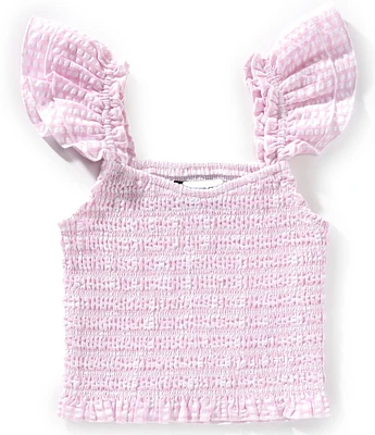 KatieJNYC Big Girls Joanna Seersucker Short Sleeve Top