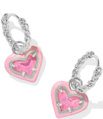 Kendra Scott Ari Heart Enamel Frame Huggie Drop Earrings