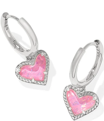 Kendra Scott Ari Heart Silver-tone Huggie Hoop Earrings