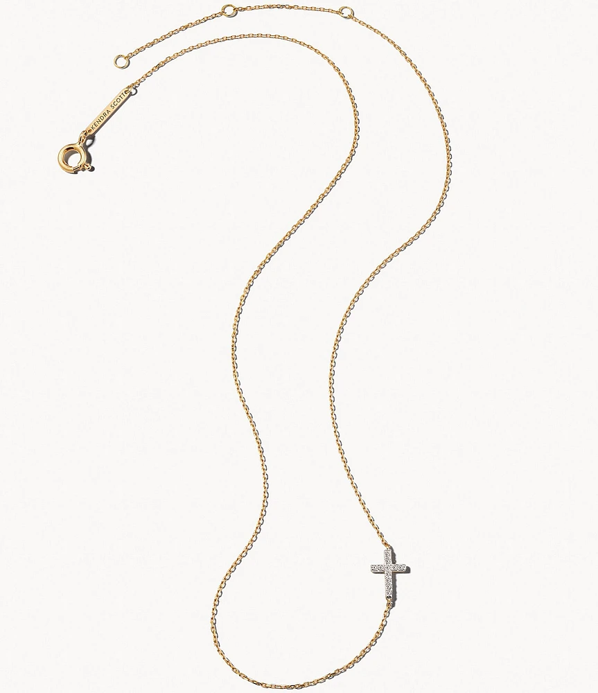 Kendra Scott Cross 14k Yellow Gold Strand Necklace