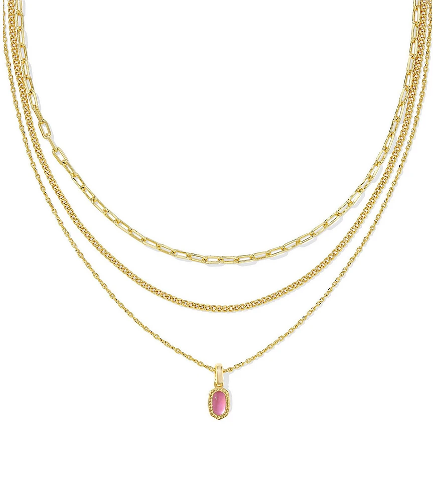 Kendra Scott Mini Elisa Triple Strand Short Chain Necklace