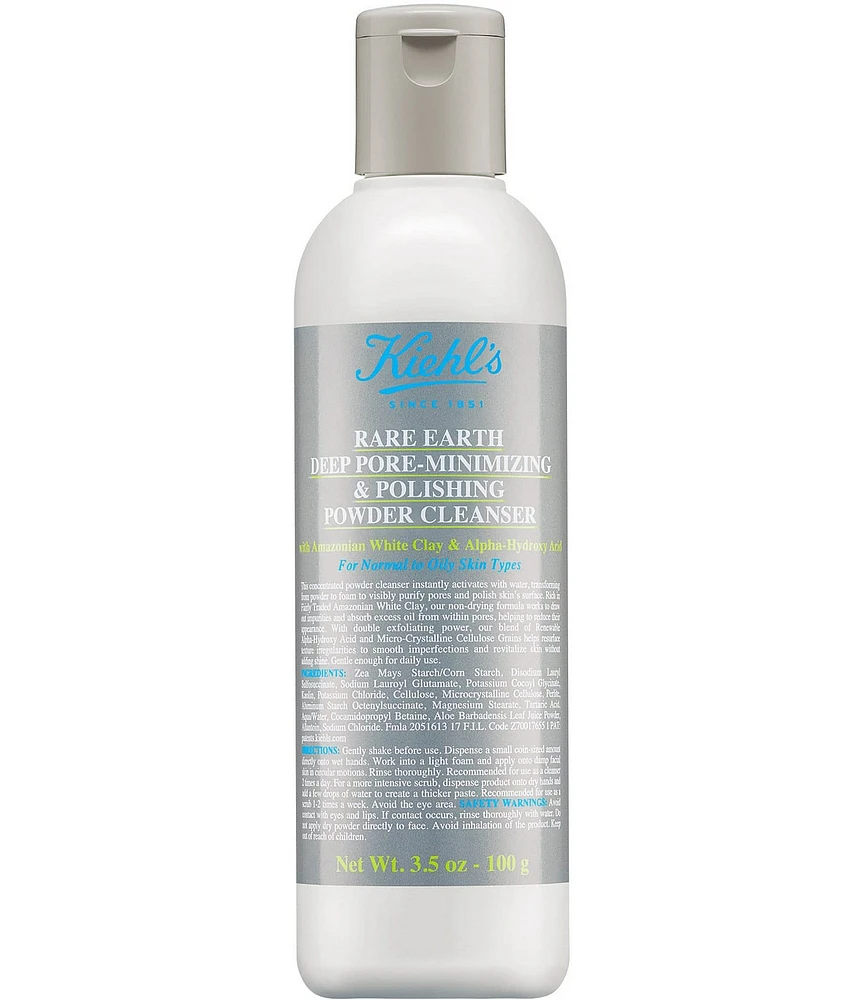 Kiehl's Since 1851 Rare Earth Deep Pore-Minimizing and Polishing Powder to Foam Cleanser