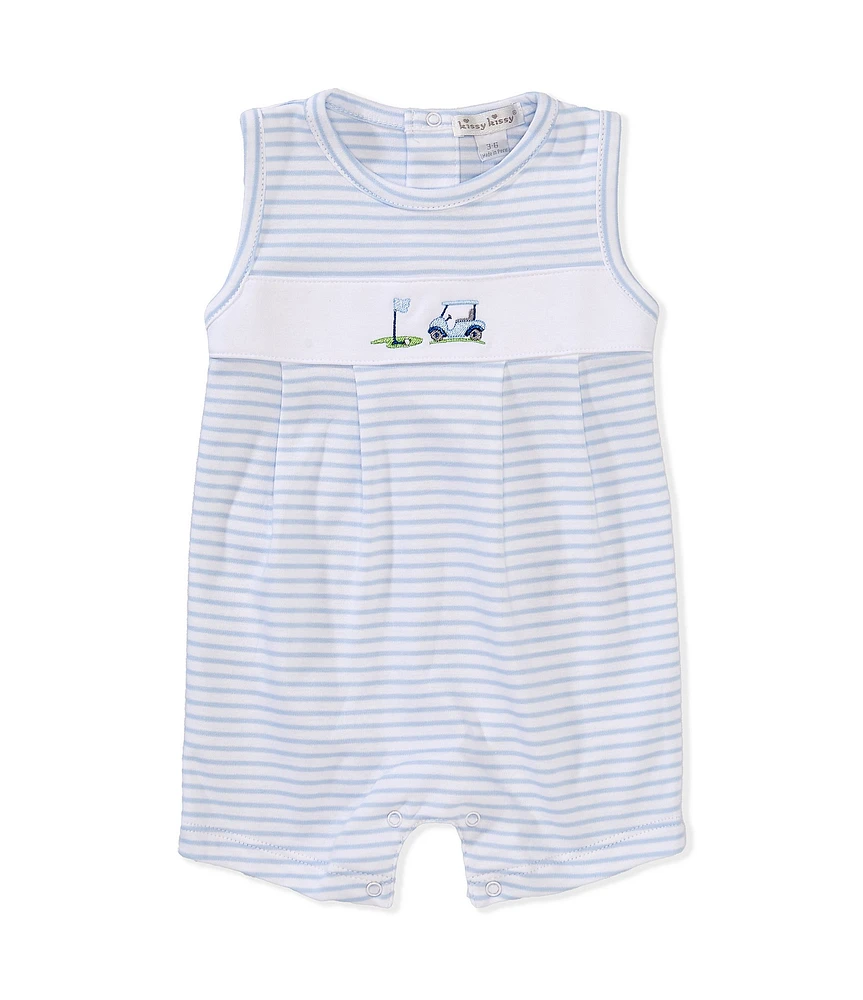 Kissy Kissy Baby Boys Sleeveless Fairway Foursome Striped Shortall