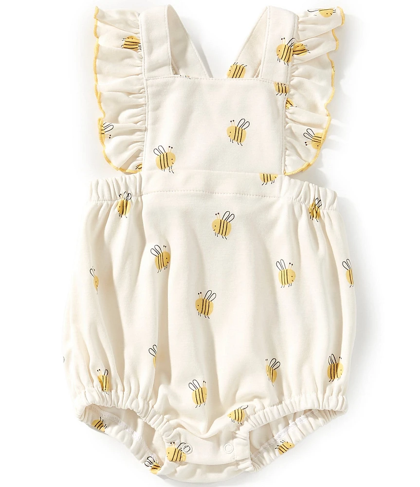 Kissy Kissy Baby Girls Bees Print Ruffle Bubble Romper