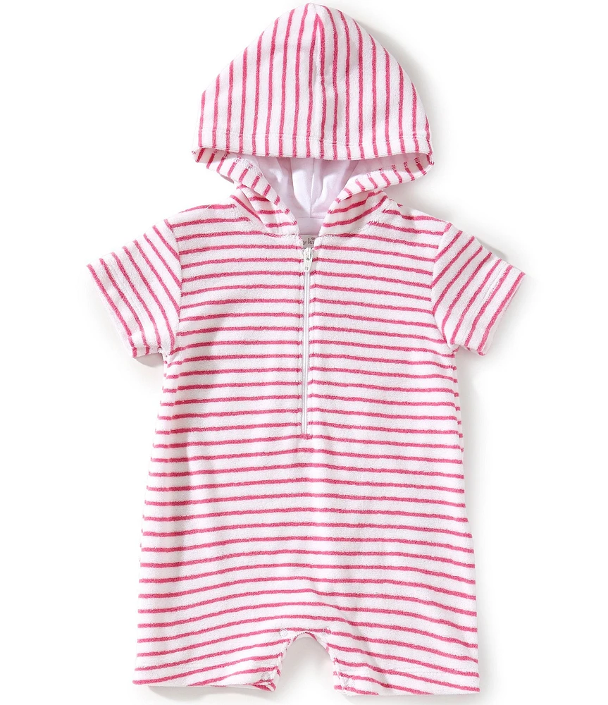Kissy Kissy Baby Girls Cabana Terry Stripe Short Sleeve Romper Swim Cover-Up