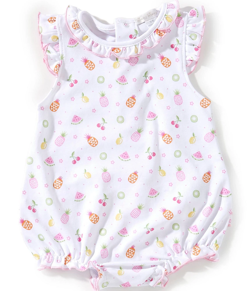 Kissy Kissy Baby Girls Fruit Fiesta Ruffle Sleeve Bubble Romper