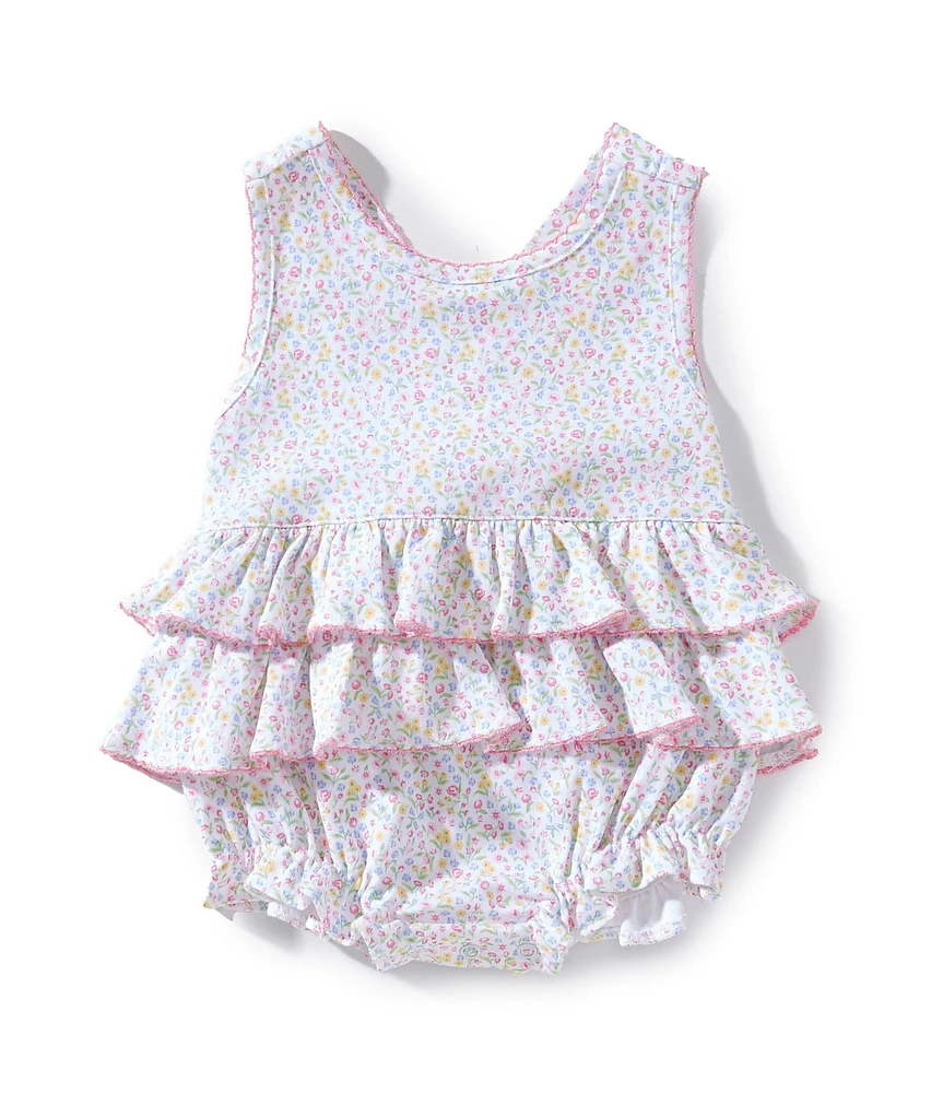Kissy Kissy Baby Girls Sleeveless Garden Trellis Printed Bubble Romper