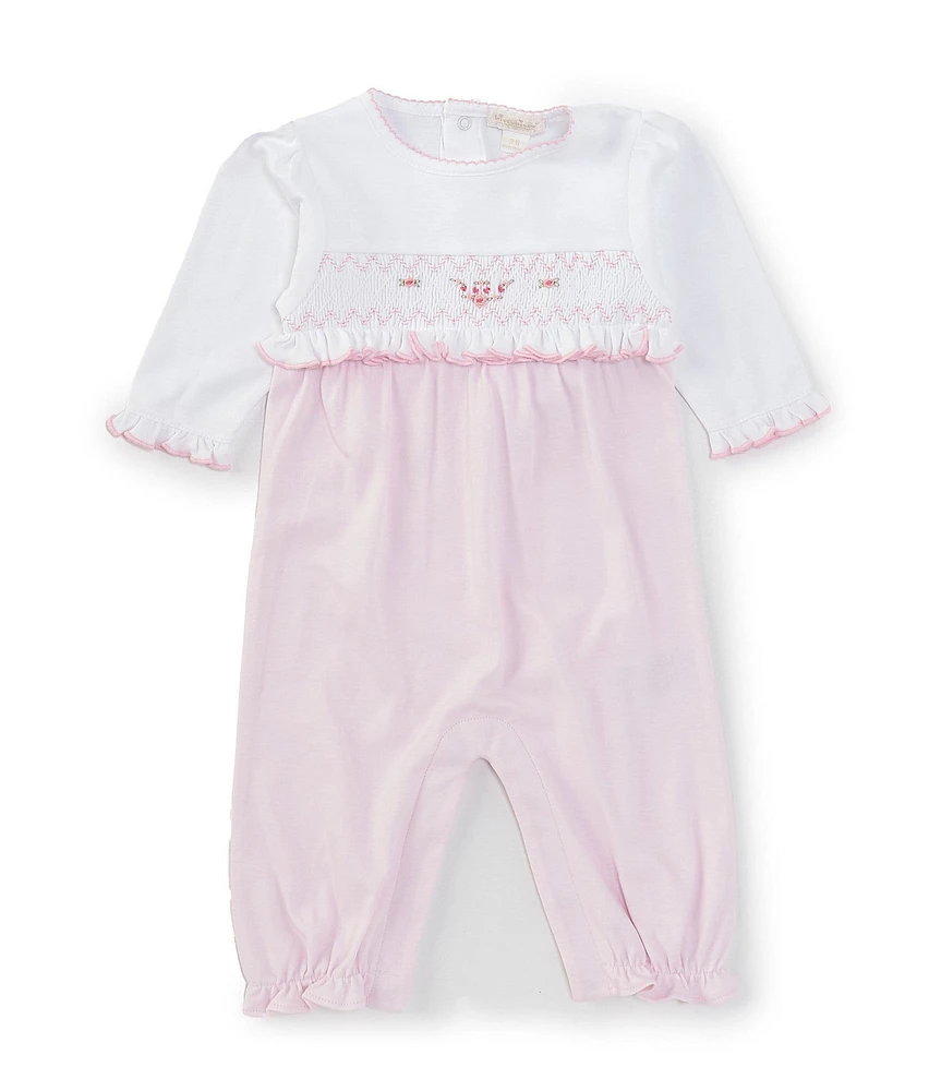 Kissy Kissy Baby Girls Long Sleeve Embroidered Smocked Coverall