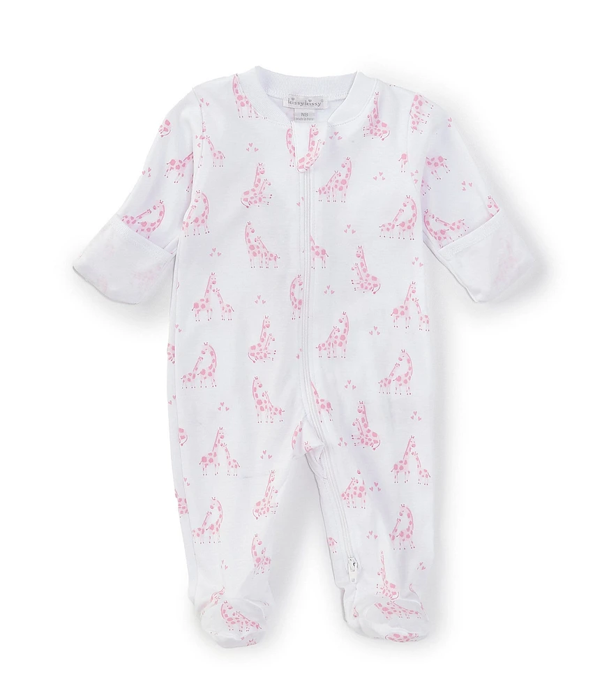 Kissy Kissy Baby Girls Long Sleeve Giraffe-Printed Footie Coverall