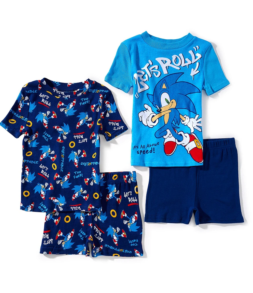 Komar Kids Little/Big Boys Sonic 4-Piece Pajama Set