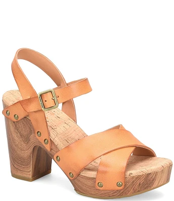 Kork-Ease Drew Leather Cross Banded Platform Sandals