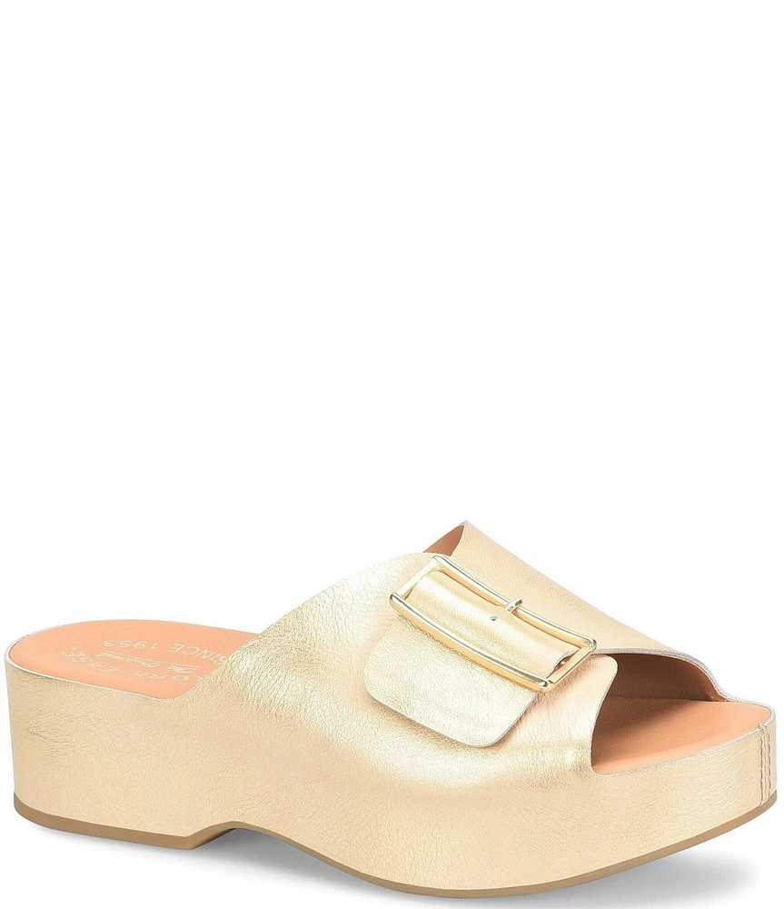 Kork-Ease York Leather Buckle Platform Sandals