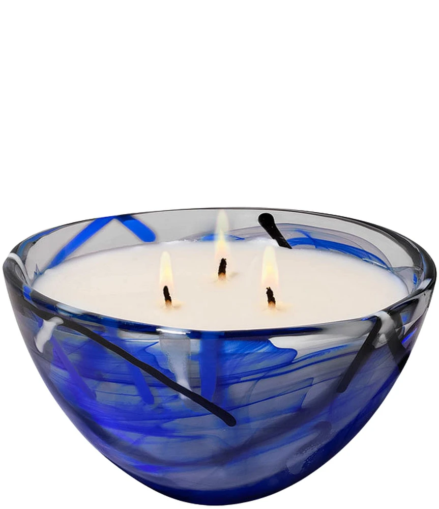 Kosta Boda Home Fragrance Contrast Blue Candle - Coastal Bloom