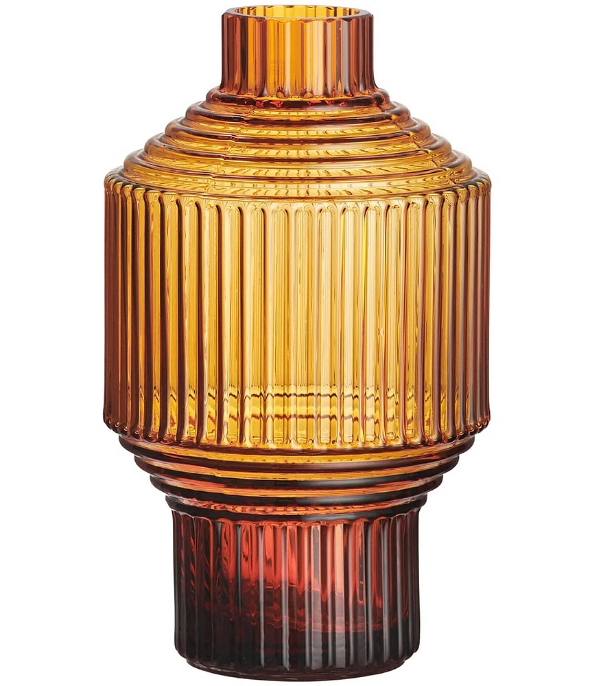 Kosta Boda Pavilion Dark Amber Small Vase