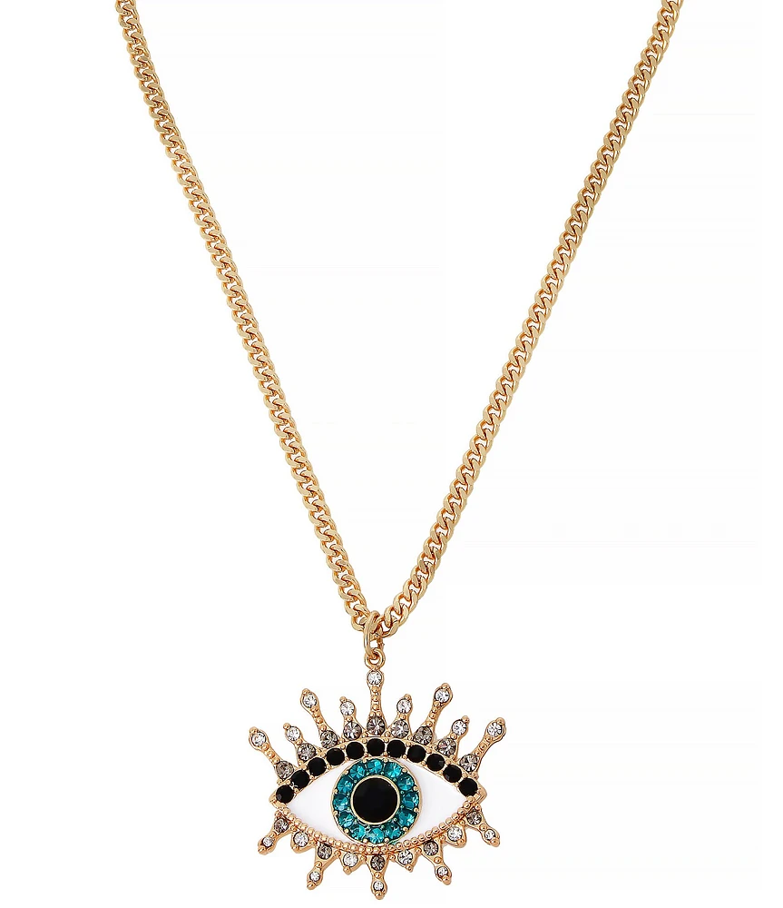 Kurt Geiger London Evil Eye Rhinestone Embellished Statement Pendant Necklace