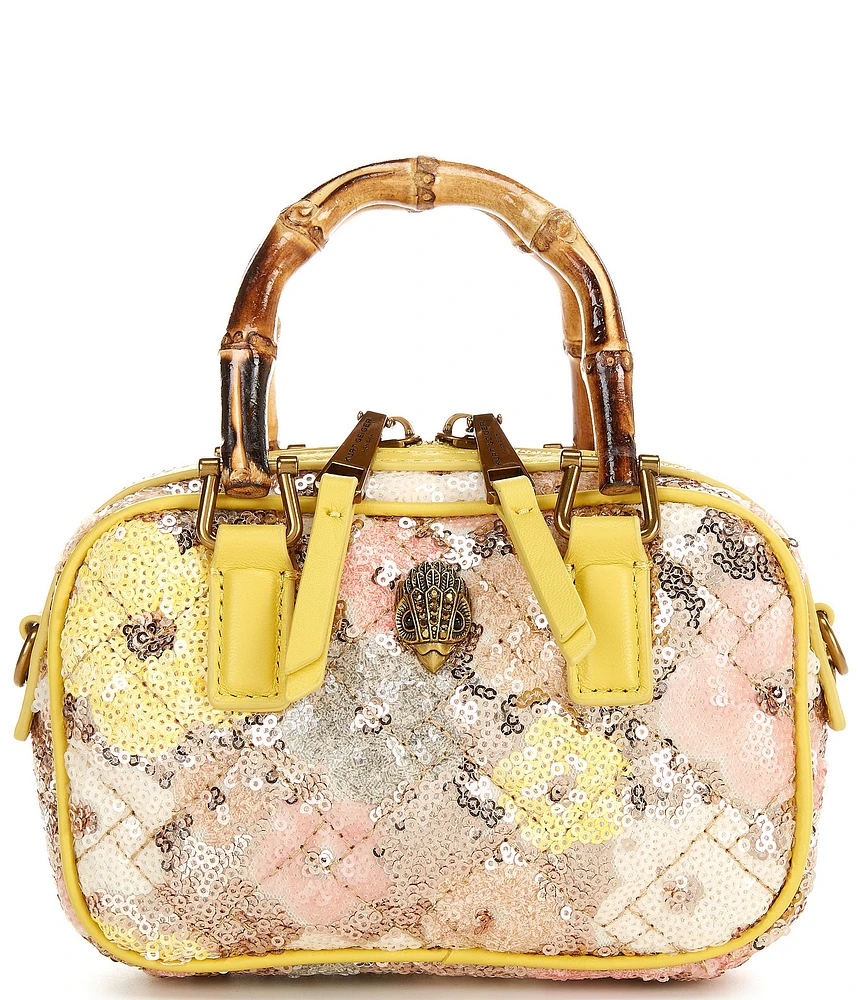Kurt Geiger London Extra Small Kensington Bamboo Statement Handle Contrast Trim Satchel Bag