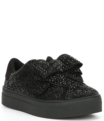 Kurt Geiger London Girls' Laney Crystal Embellishment Bow Sneakers (Youth)