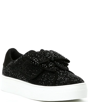 Kurt Geiger London Girls' Laney Crystal Embellished Bow Sneakers (Toddler)