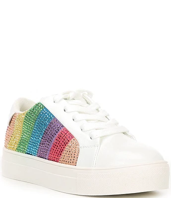 Kurt Geiger London Girls' Laney Crystal Embellished Stripe Sneakers (Infant)