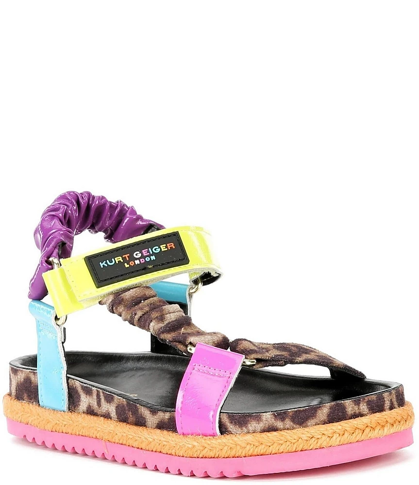 Kurt Geiger London Girls' Orion Leopard Multi Espadrille Sandals (Youth)