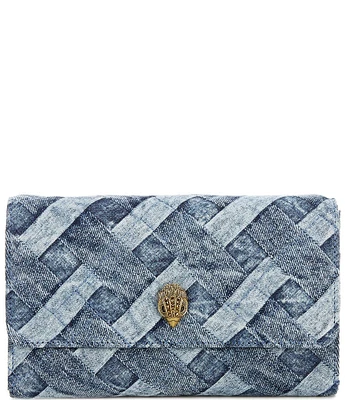 Kurt Geiger London Kensington Denim Wallet On Chain Crossbody Bag