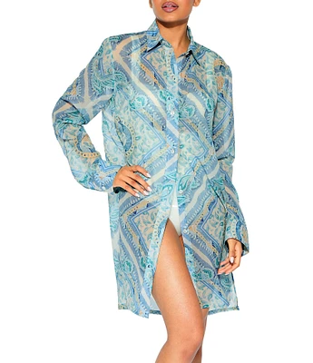 Kurt Geiger London Kensington Resort Button Front Shirt Dress Swim Cover-Up