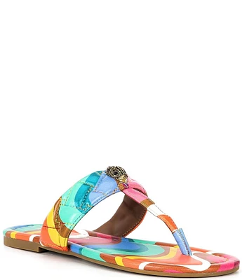 Kurt Geiger London Kensington Printed T-Bar Sandals