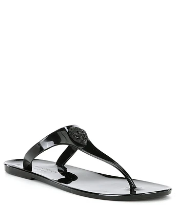 Kurt Geiger London Maddison Patent Drenched Logo Ornament T-Bar Sandals