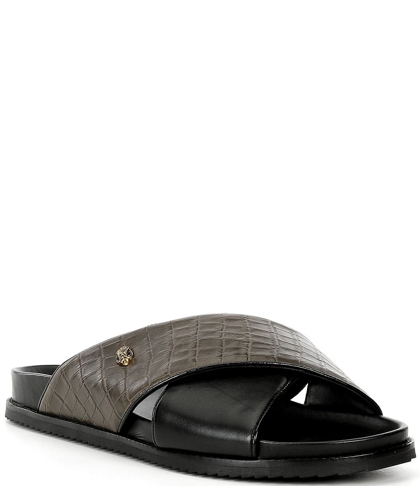 Kurt Geiger London Men's Baron Croco Slide Sandals