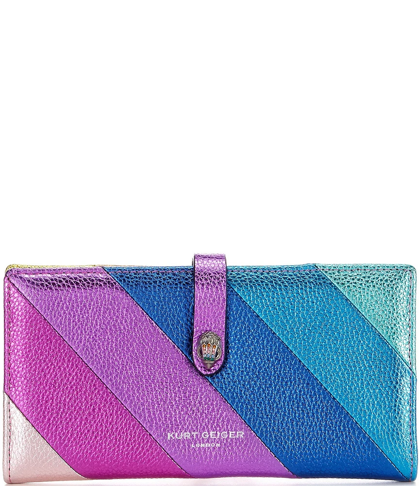 Kurt Geiger London Rainbow Stripe Leather Bifold Wallet