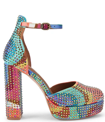 Kurt Geiger London Shoreditch Embellished Ankle Wrap Platform Pumps