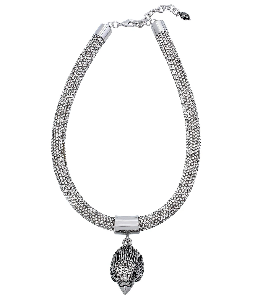 Kurt Geiger London Signature Eagle Mesh Statement Rope Collar Necklace