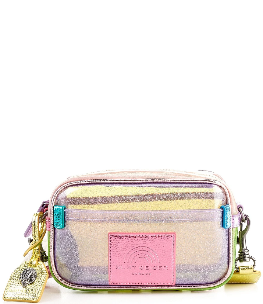Kurt Geiger London Small Rainbow Glitter Vinyl Southbank Camera Bag