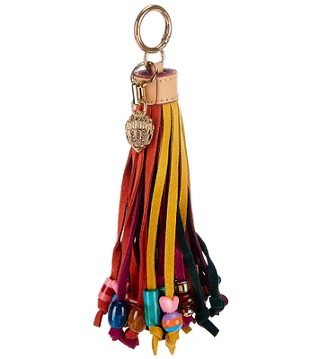 Kurt Geiger London Suede Tassel Beaded Bag Charm