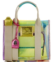 Kurt Geiger London Vinyl Mini Kensington Rainbow Shimmer Southbank Crossbody Tote Bag