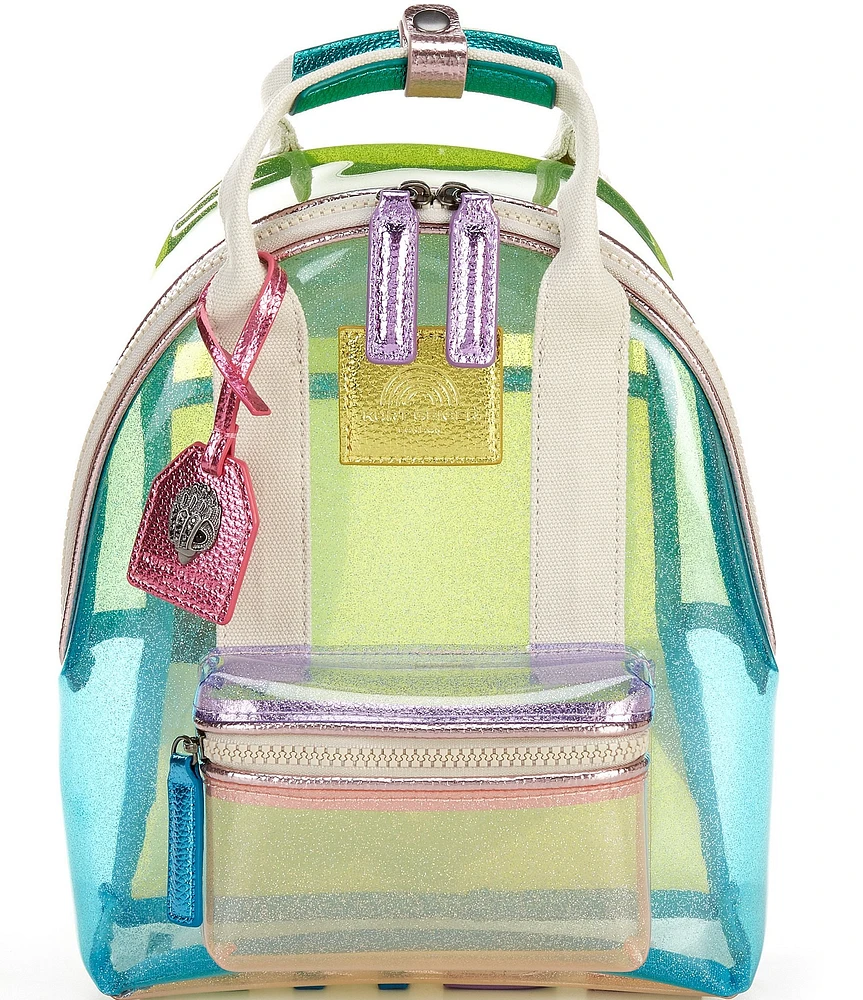 Kurt Geiger London Southbank Small Glitter Vinyl Clear Backpack