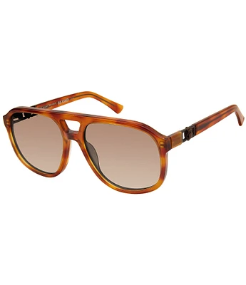 Kurt Geiger London Women's KGL1020 58mm Havana Aviator Sunglasses