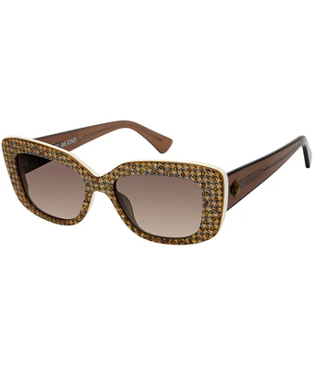 Kurt Geiger London Women's KGL1021 52mm Rectangle Houndstooth Sunglasses