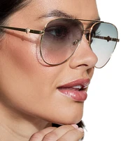 Kurt Geiger London Women's KGL1027 65mm Aviator Sunglasses