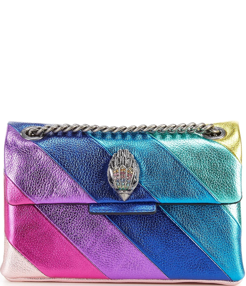 Kurt Geiger London Mini Kensington Metallic Rainbow Striped Crossbody Bag