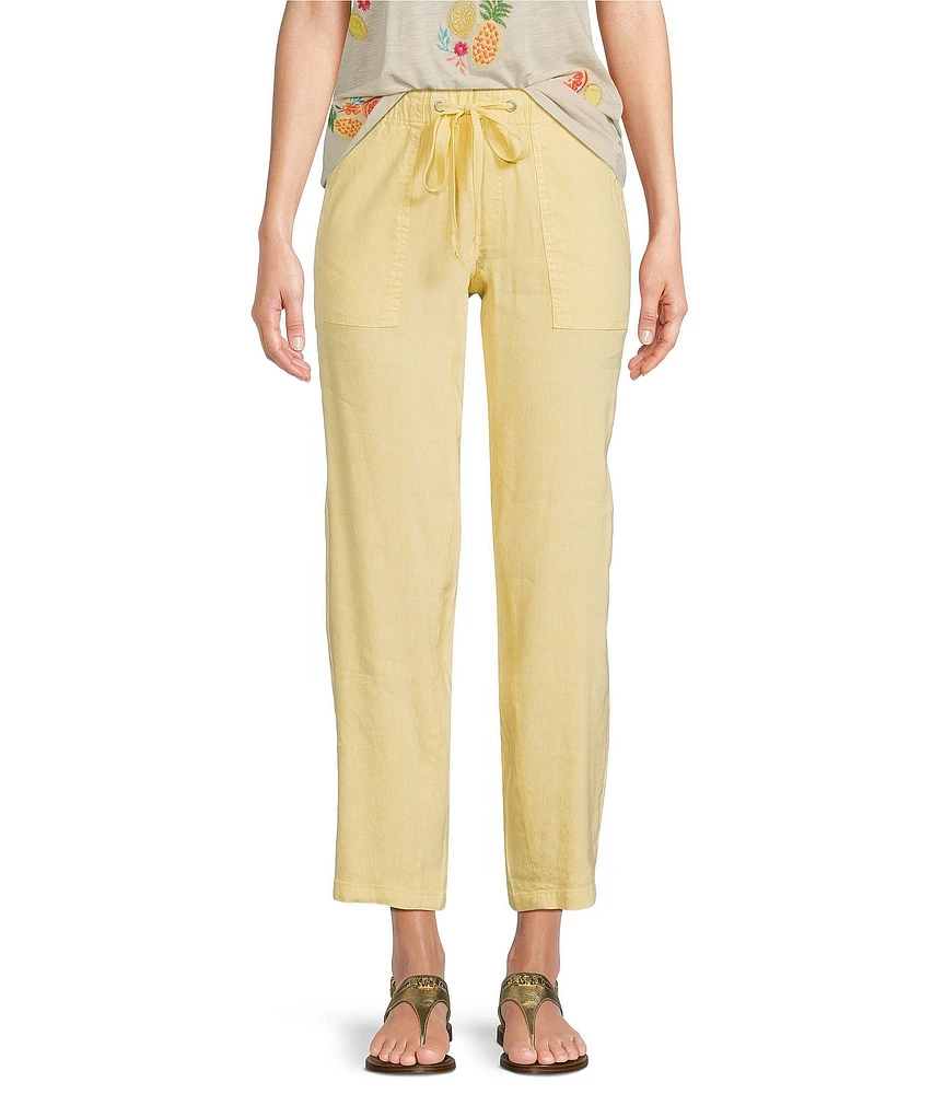 KUT from the Kloth Linen Blend High Rise Straight Leg Pants